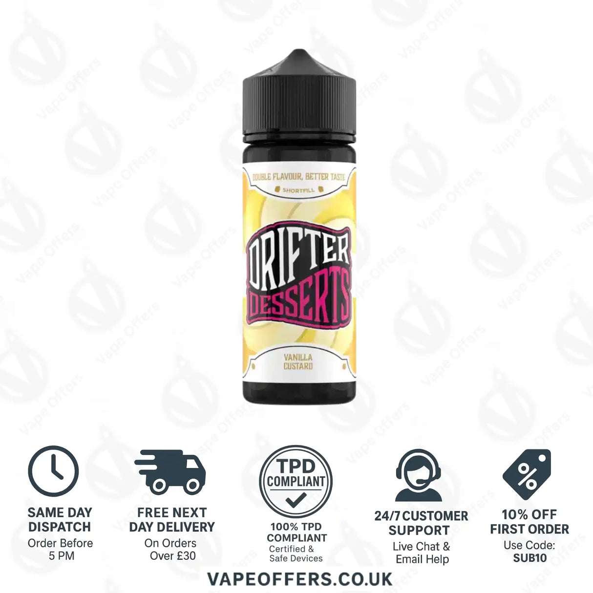 Drifter Desserts 100ml Shortfill Vanilla Custard
