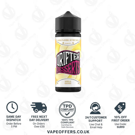 Drifter Desserts 100ml Shortfill Vanilla Custard