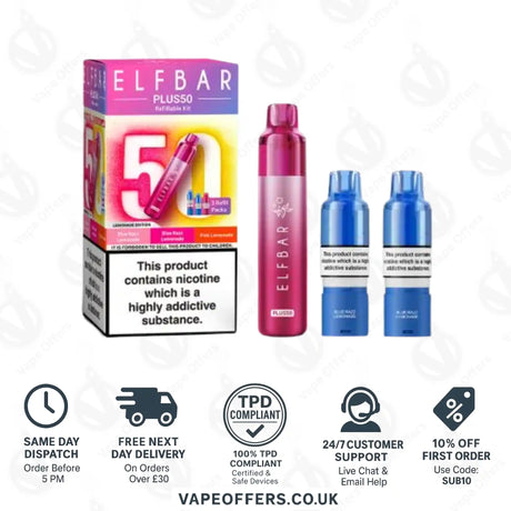 ELFBAR PLUS 50 Prefilled Pod Kit Lemonade Edition