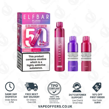 ELFBAR PLUS 50 Prefilled Pod Kit Red Edition