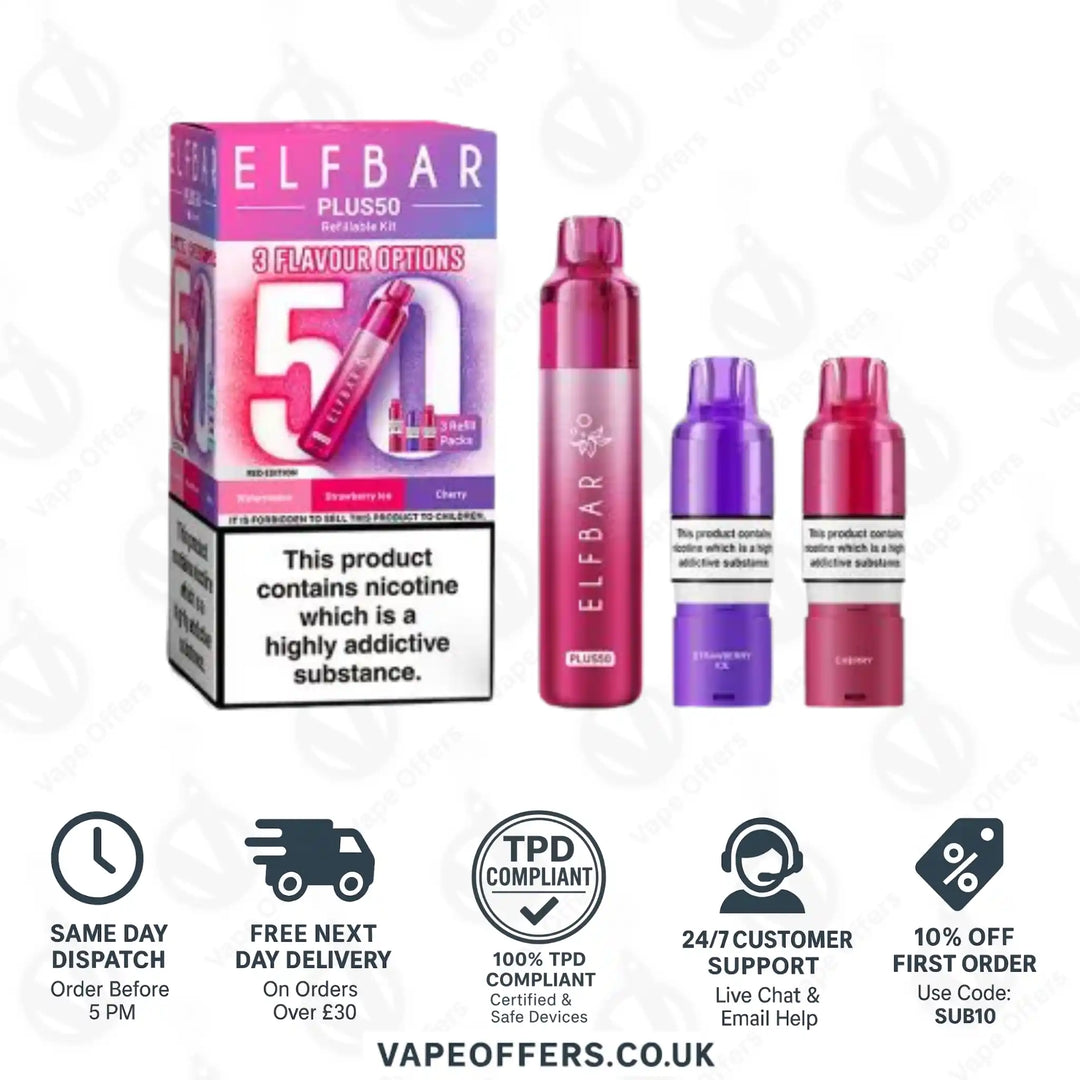 ELFBAR PLUS 50 Prefilled Pod Kit Red Edition