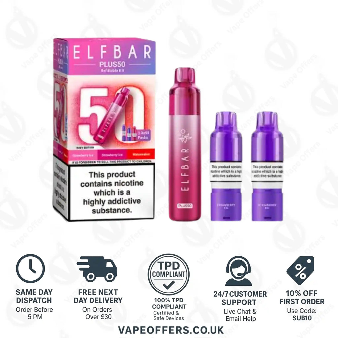 ELFBAR PLUS 50 Prefilled Pod Kit Ruby Edition