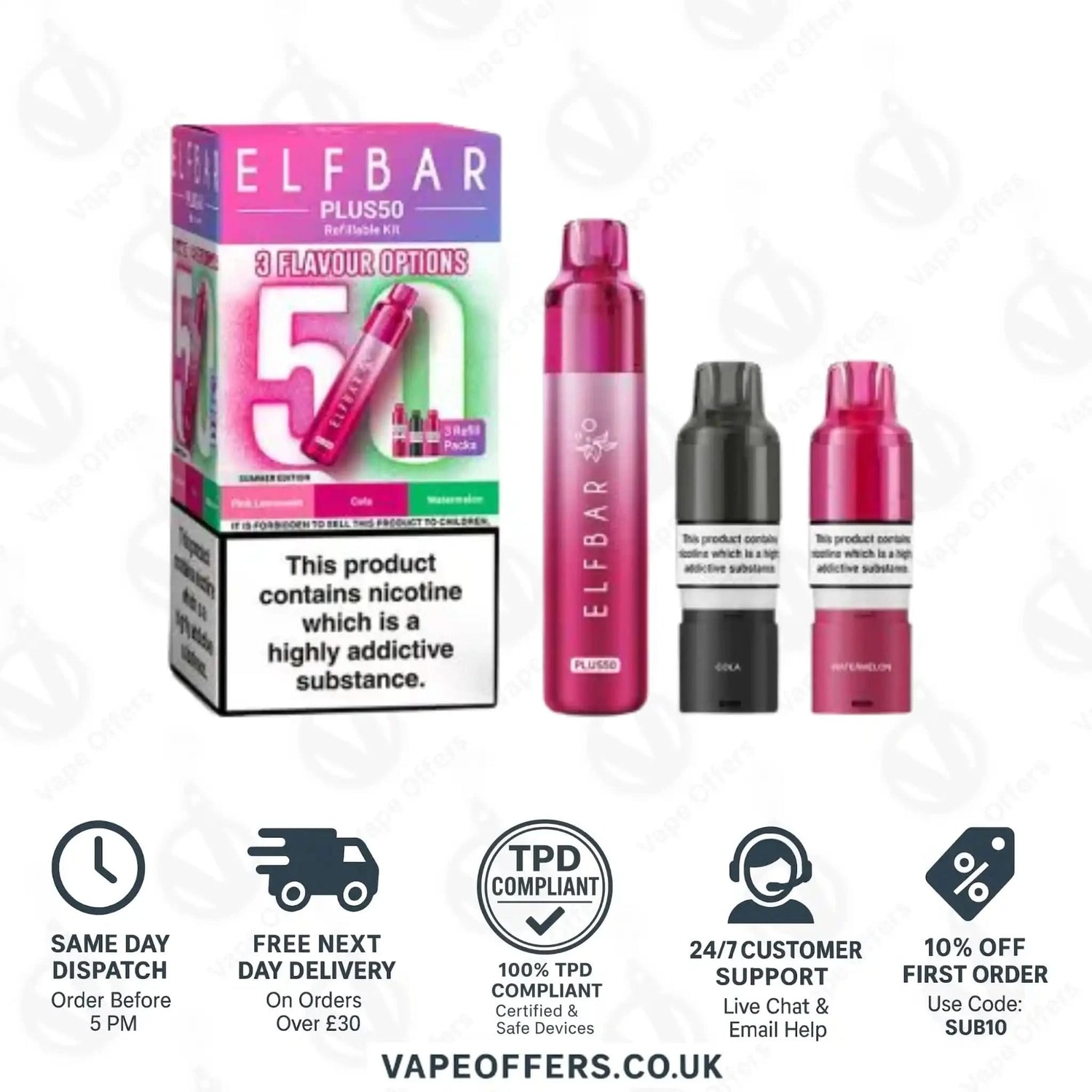 ELFBAR PLUS 50 Prefilled Pod Kit Summer Edition 