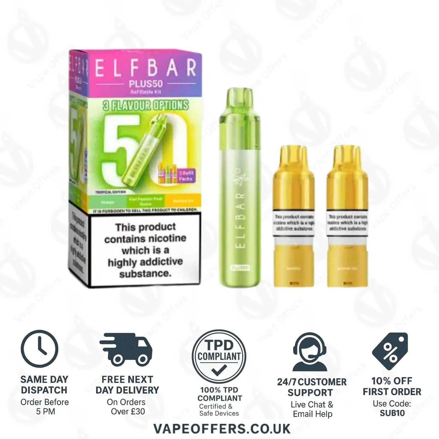 ELFBAR PLUS 50 Prefilled Pod Kit Tropical Edition 