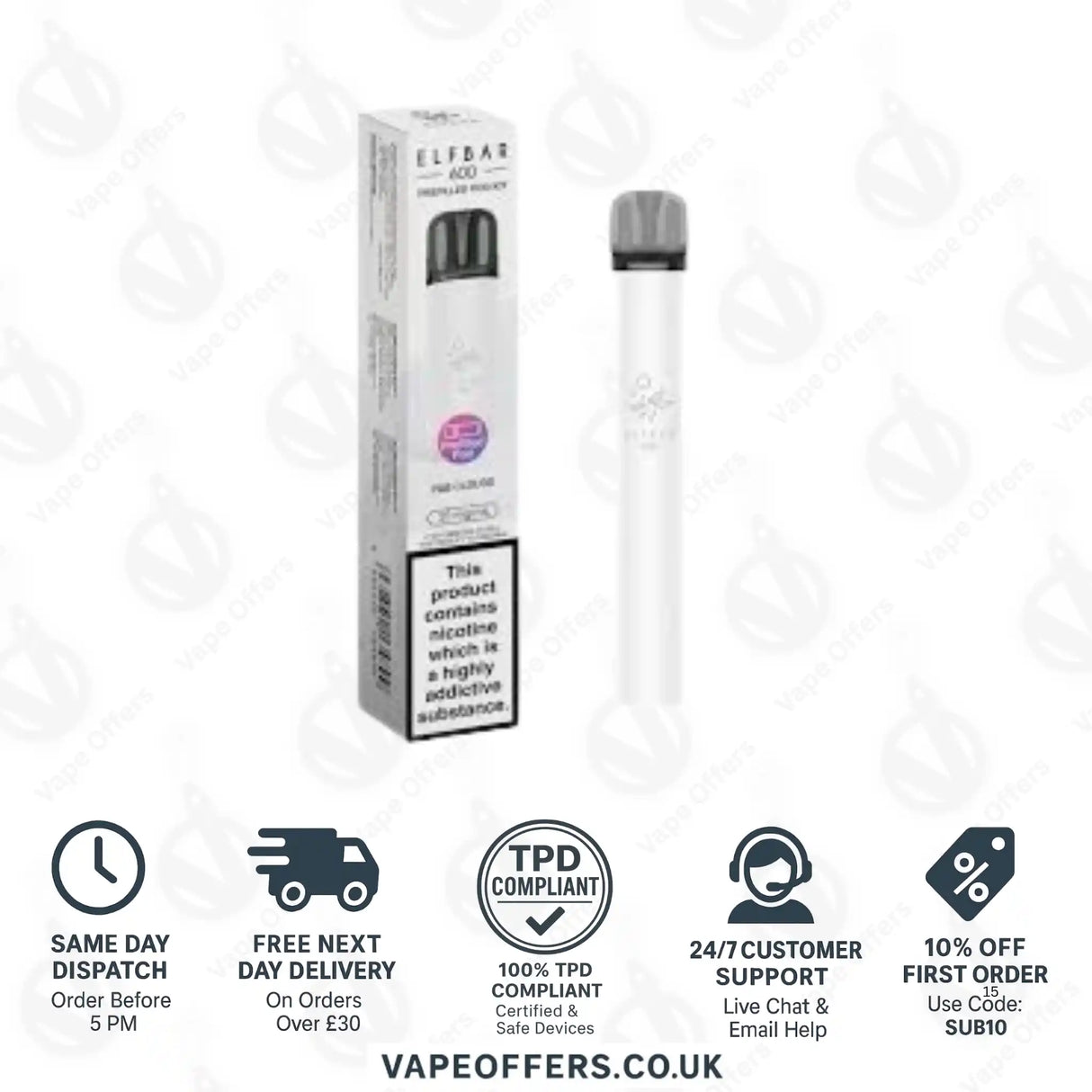 Elf Bar 600 Prefilled Pod Vape Kit P&B Cloudd