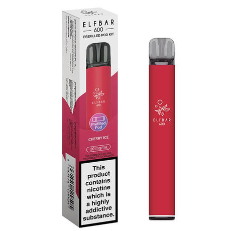 Elf Bar 600 Prefilled Pod Vape Kit  Cherry Ice 