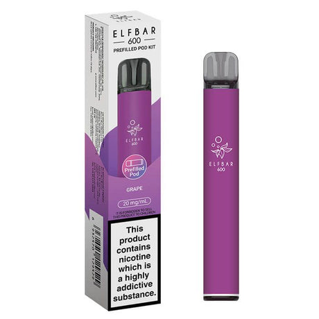 Elf Bar 600 Prefilled Pod Vape Kit  Grape