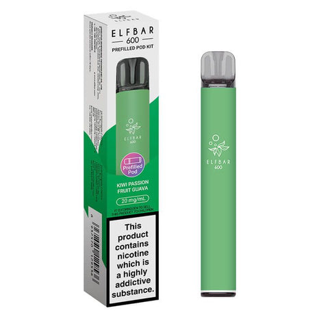 Elf Bar 600 Prefilled Pod Vape Kits Kiwi Passion Fruit Guava