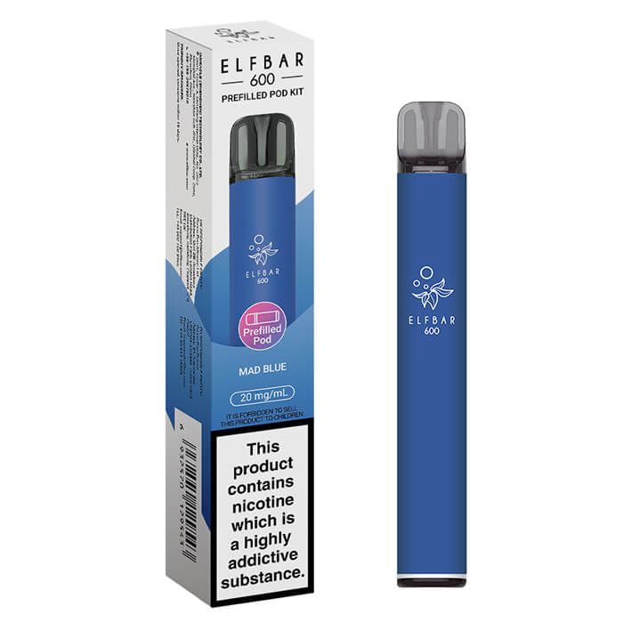 Elf Bar 600 Prefilled Pod Vape Kits Mad Blue 