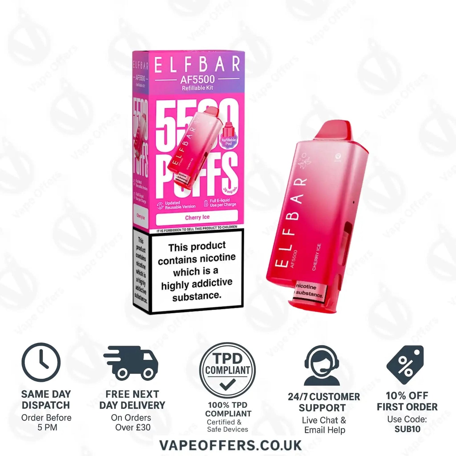 Elf Bar AF5500 Prefilled Pod Kit Cherry Ice 