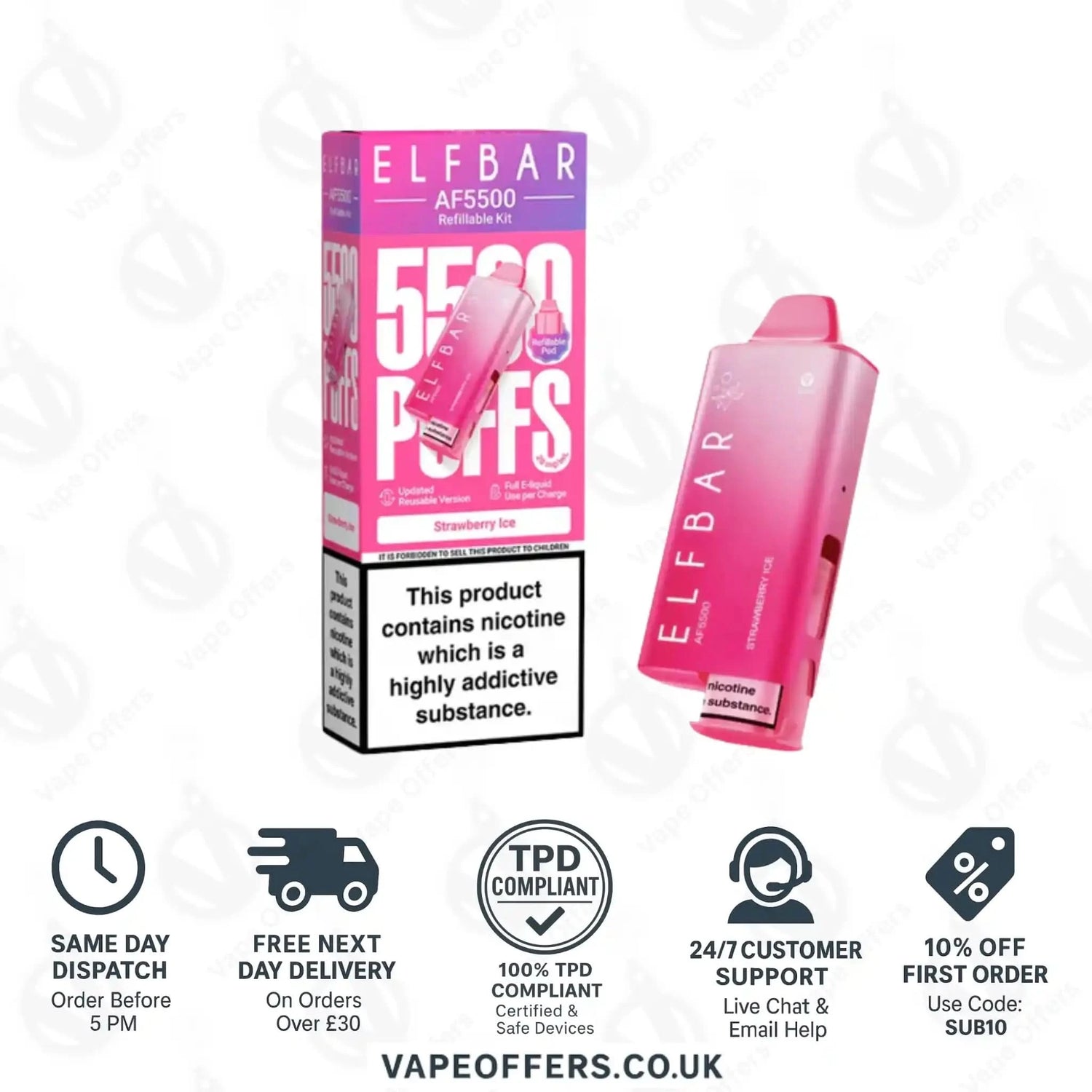 Elf Bar AF5500 Prefilled Pod Kit Strawberry Ice 