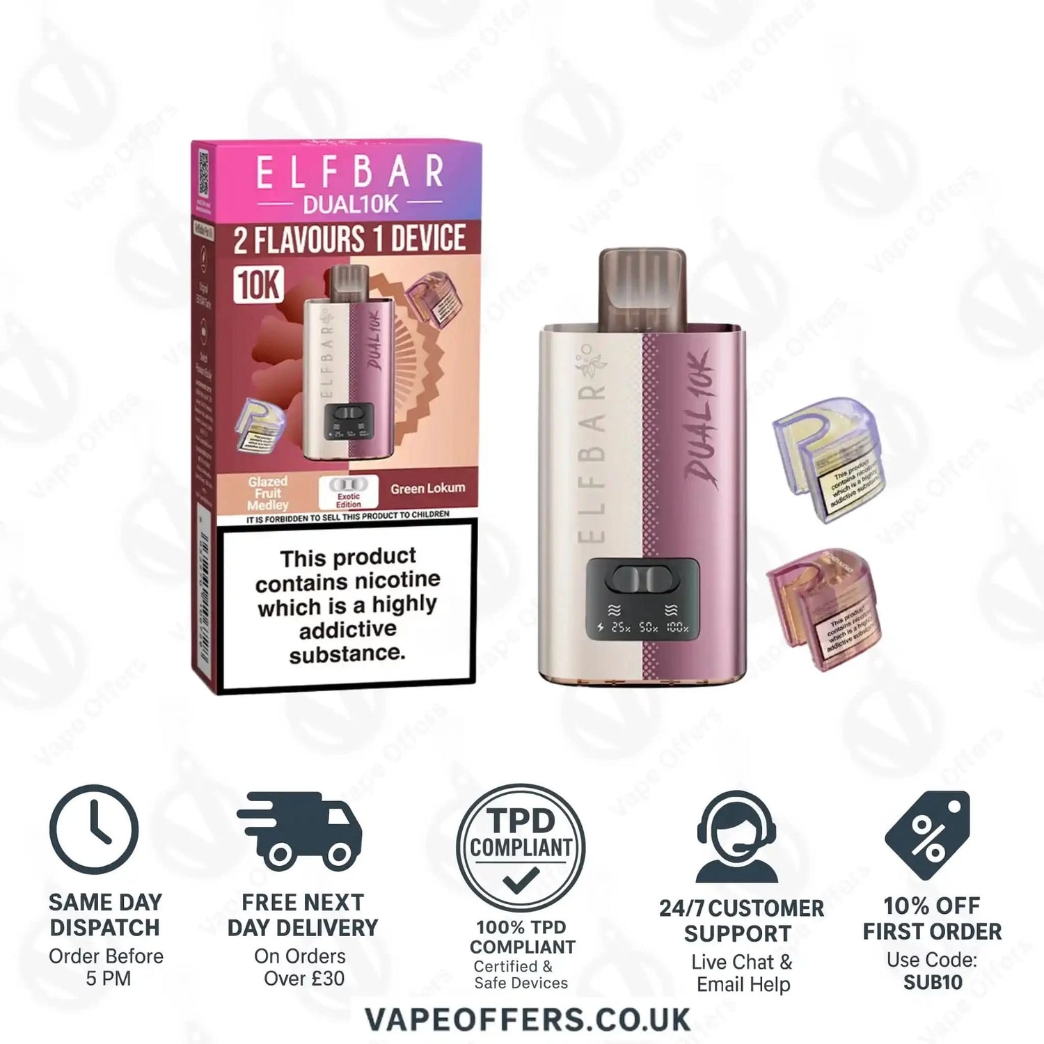 Elf Bar Dual 10K Prefilled Vape Pod Kit Exotic Edition 