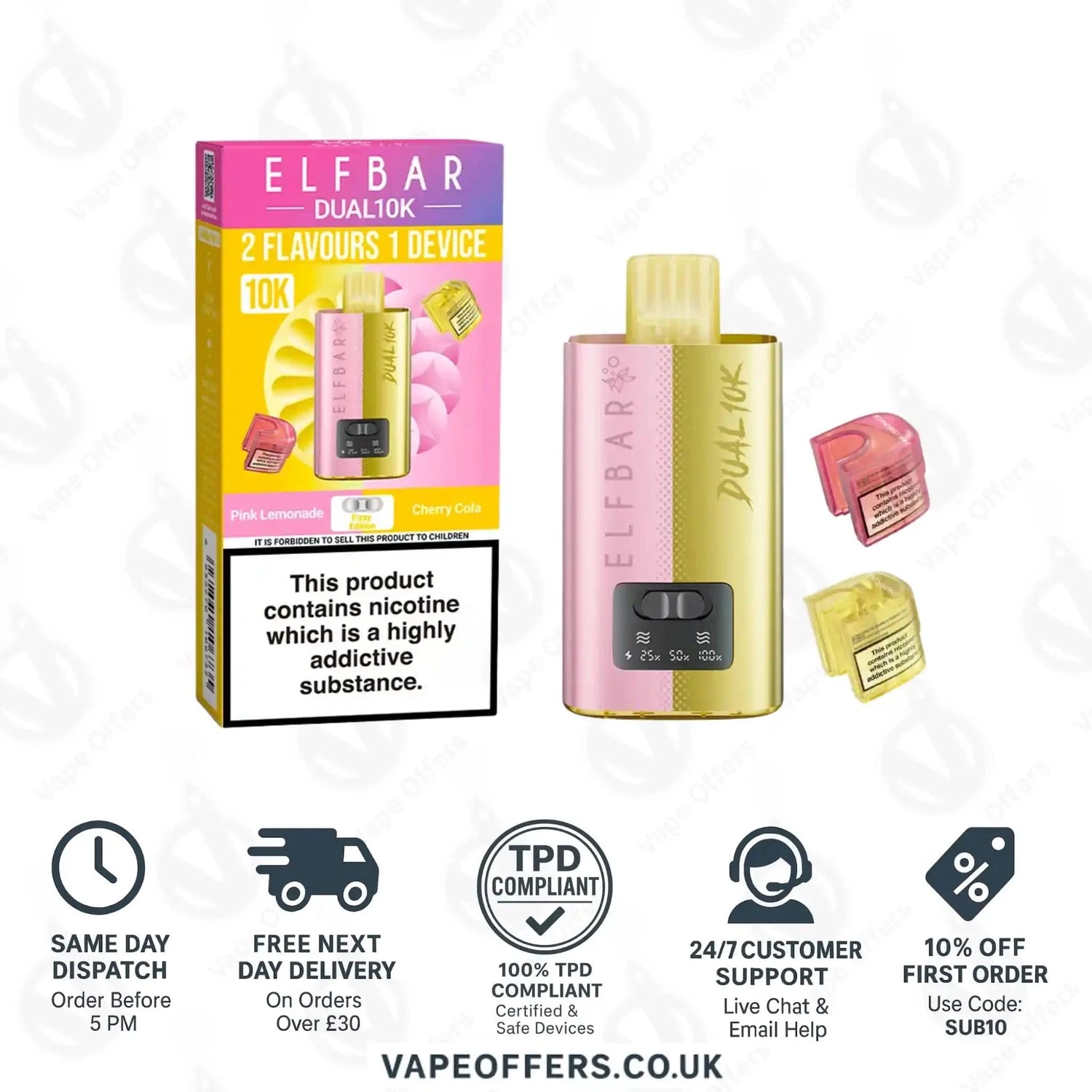 Elf Bar Dual 10K Prefilled Vape Pod Kit Fizzy Edition 