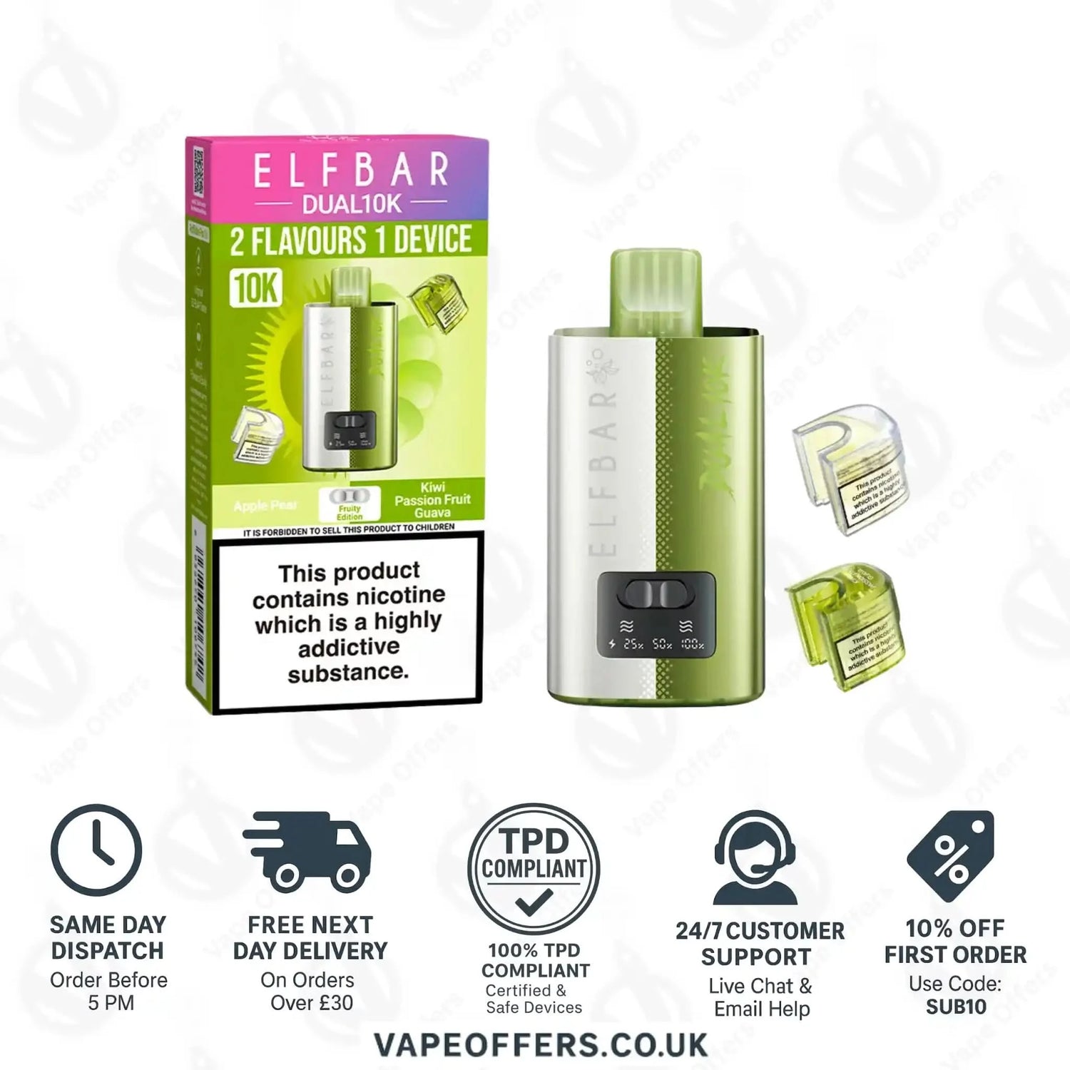 Elf Bar Dual 10K Prefilled Vape Pod Kit Fruity Edition 