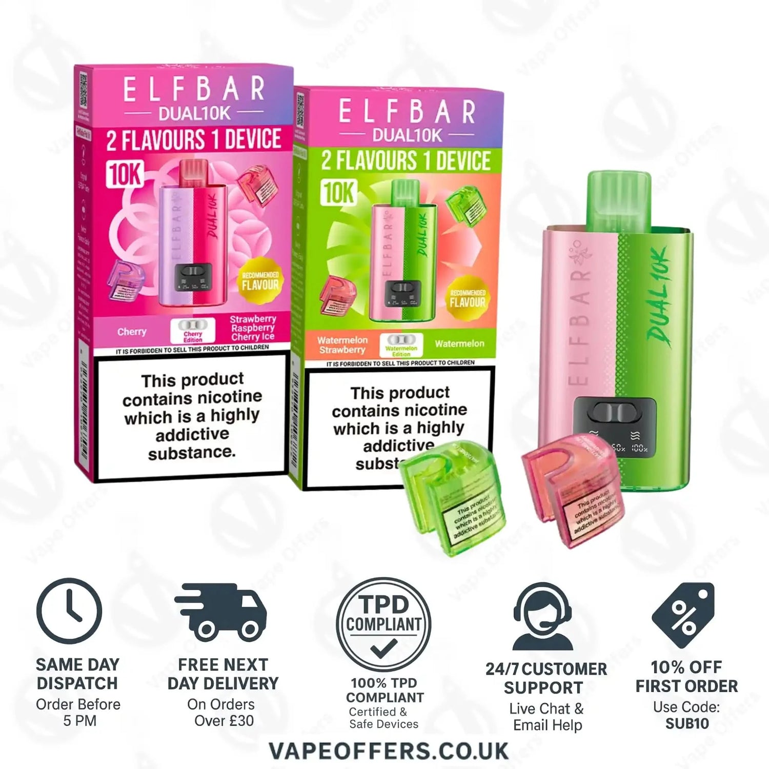 Elf Bar Dual 10K Prefilled Vape Pod Kit  