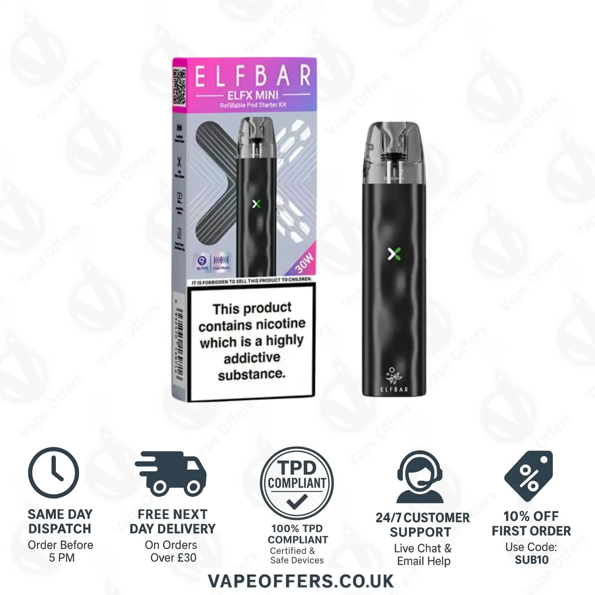 Elf Bar ELFX Mini Pod Kit Black