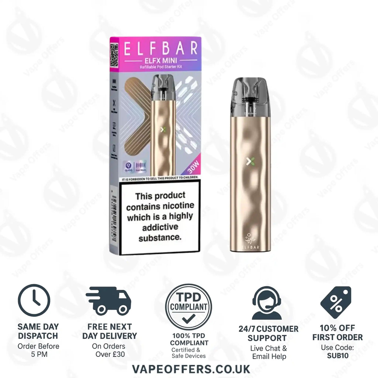 Elf Bar ELFX Mini Pod Kit Gold