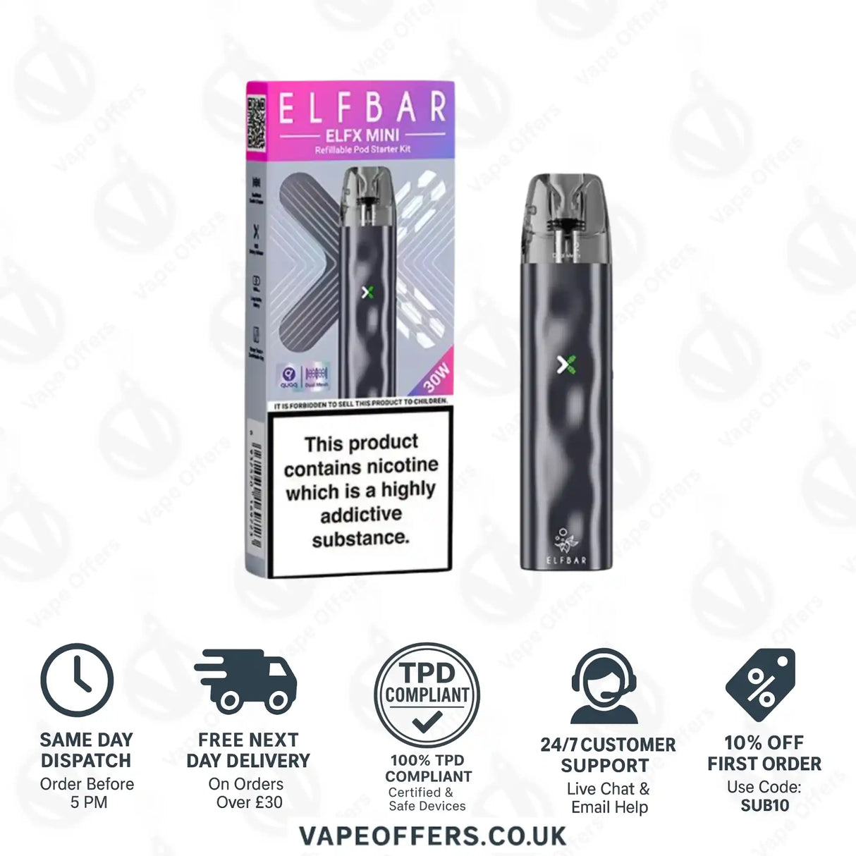 Elf Bar ELFX Mini Pod Kit Grey
