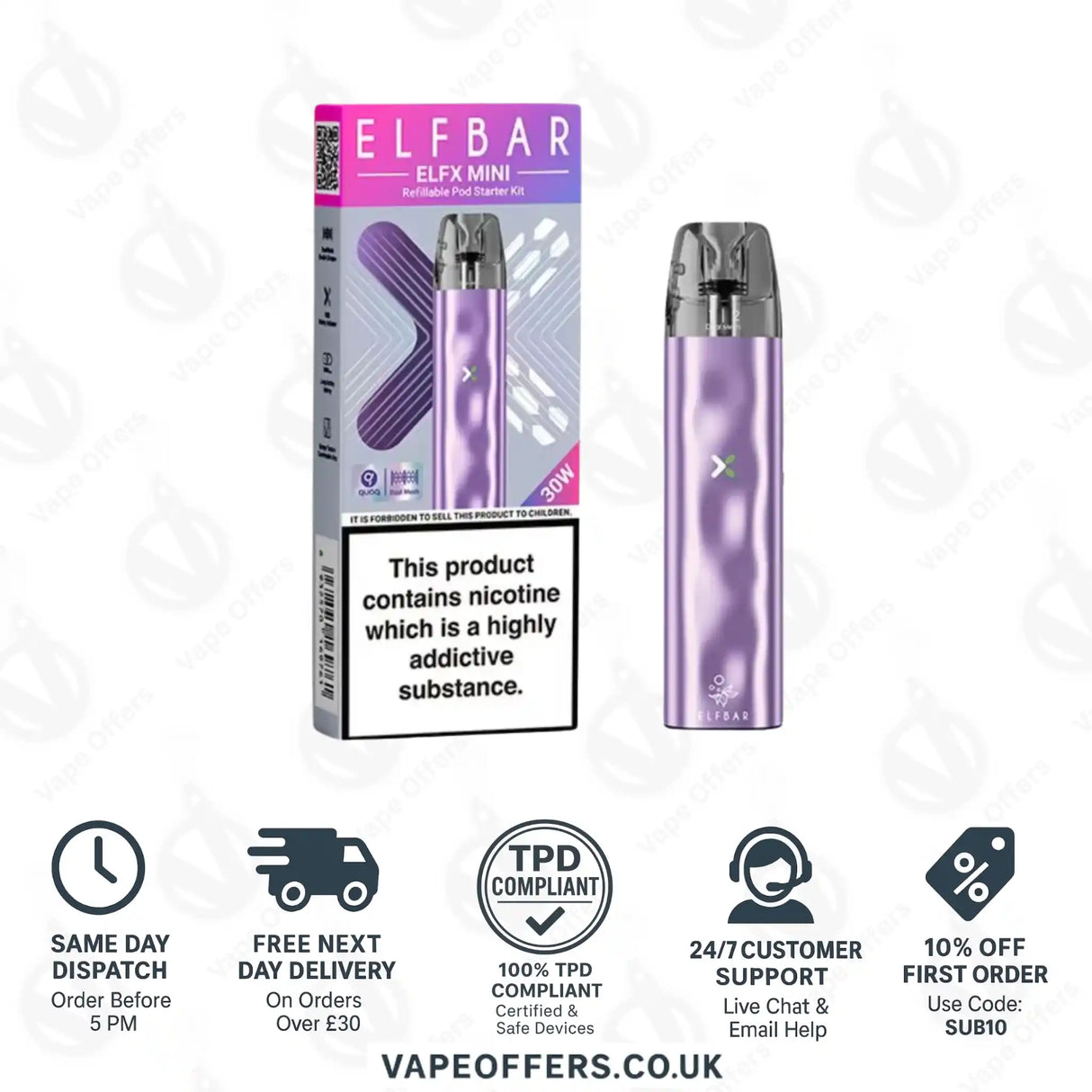 Elf Bar ELFX Mini Pod Kit Lilac
