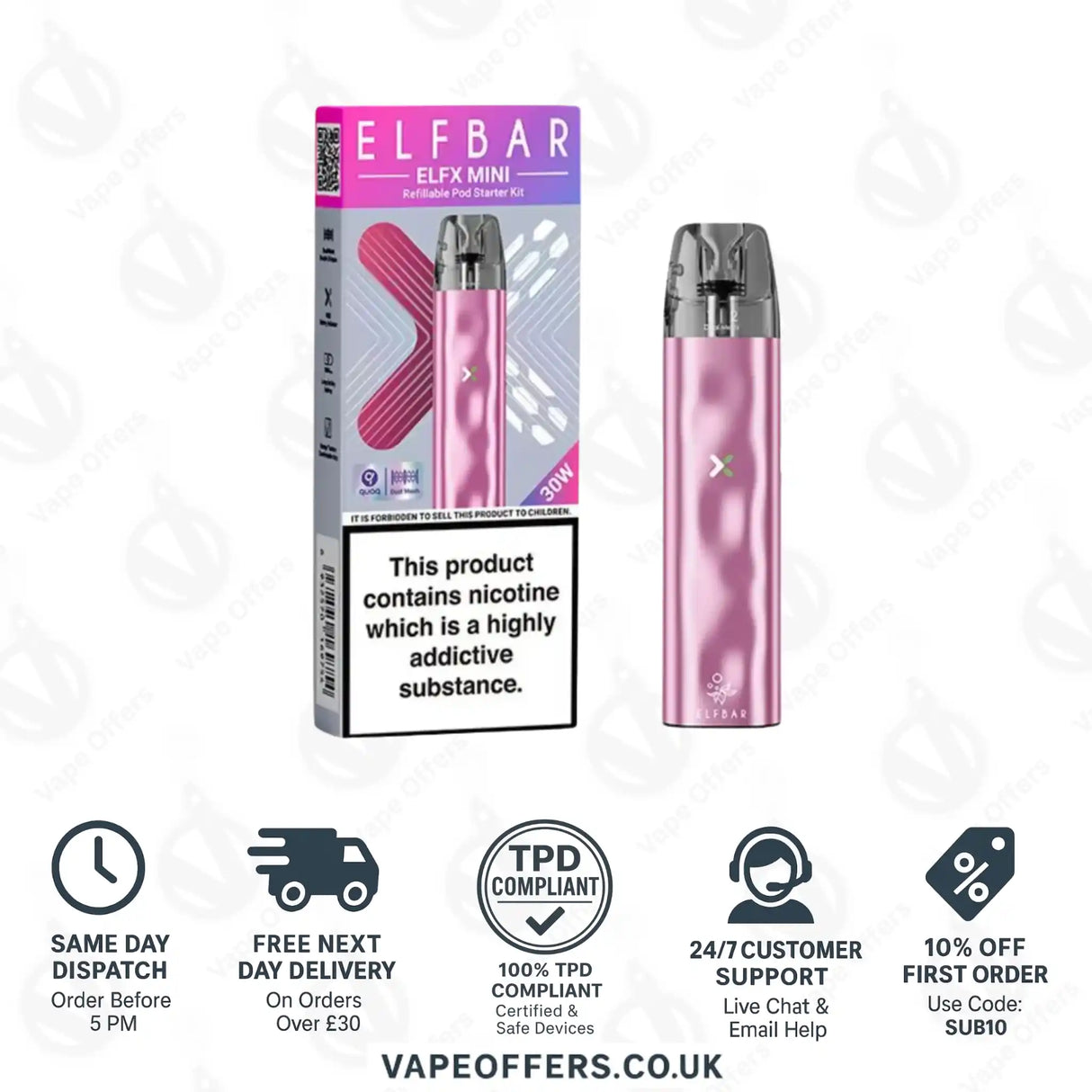 Elf Bar ELFX Mini Pod Kit Pink