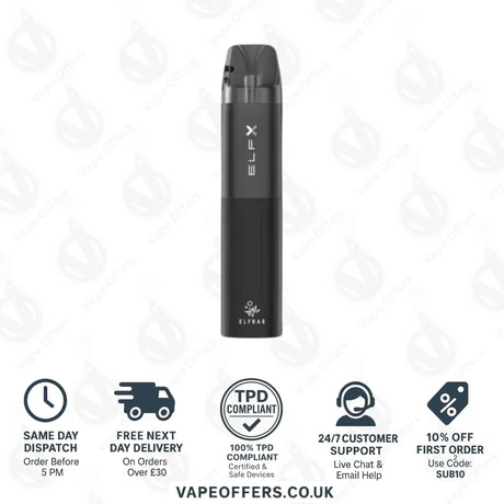 Elf Bar ELFX Pod Vape Kit Black