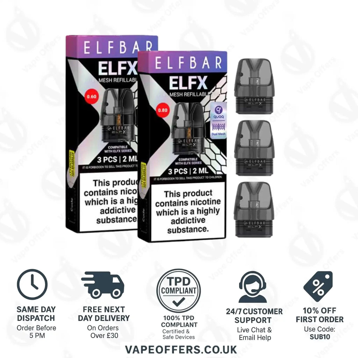 Elf Bar ELFX Replacement Refillable Pods 