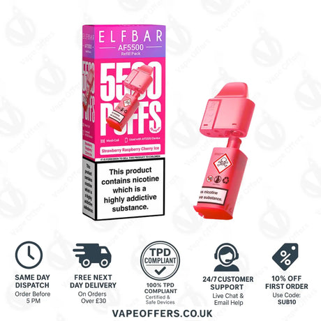 Elfbar AF5500 Prefilled Pods Strawberry Raspberry Cherry Ice