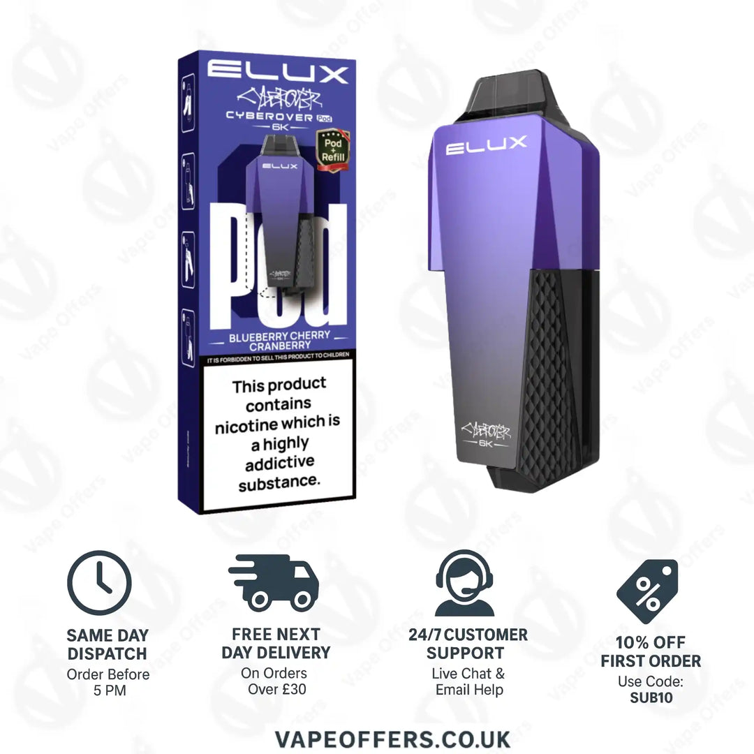 Elux Cyberover 6K Blueberry Cherry Cranberry Prefilled Pod