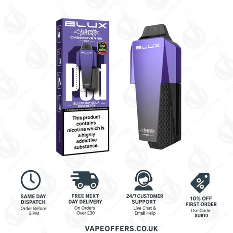 Elux Cyberover 6K Blueberry Sour Raspberry Prefilled Pod