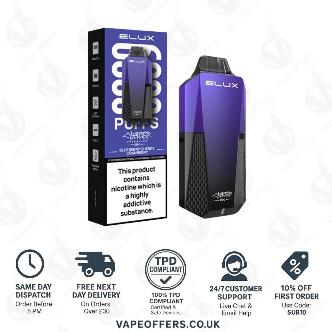 Elux Cyberover 6k Prefilled Pod Kit Blueberry Cherry Cranberry