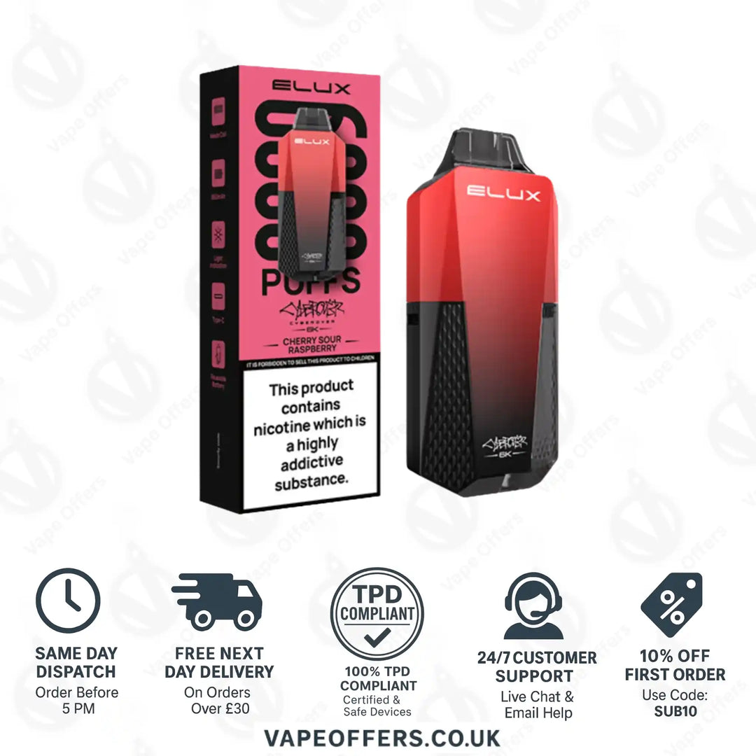 Elux Cyberover 6k Prefilled Pod Kit Cherry Sour Raspberry