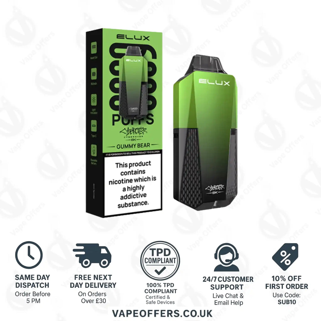 Elux Cyberover 6k Prefilled Pod Kit Gummy Bear