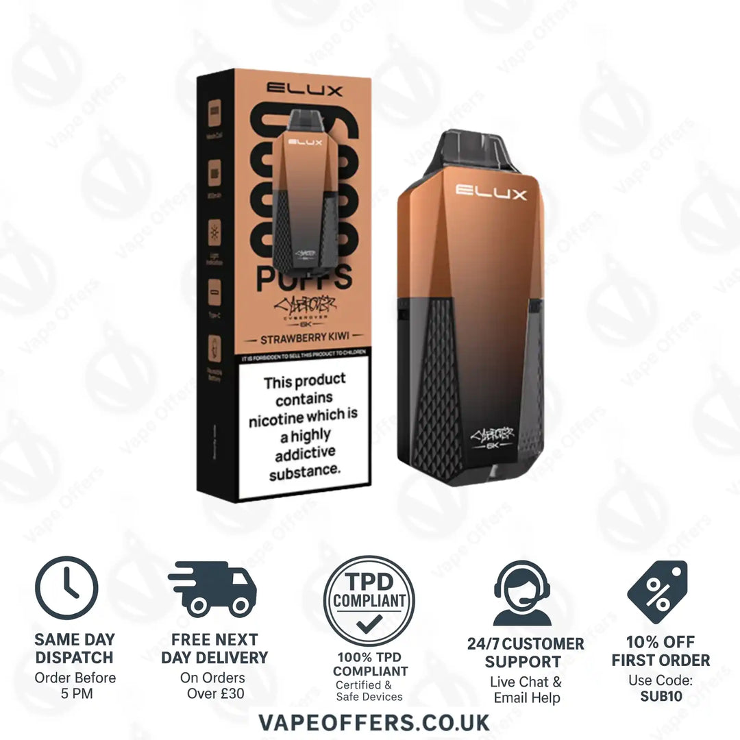 Elux Cyberover 6k Prefilled Pod Kit Strawberry Kiwi
