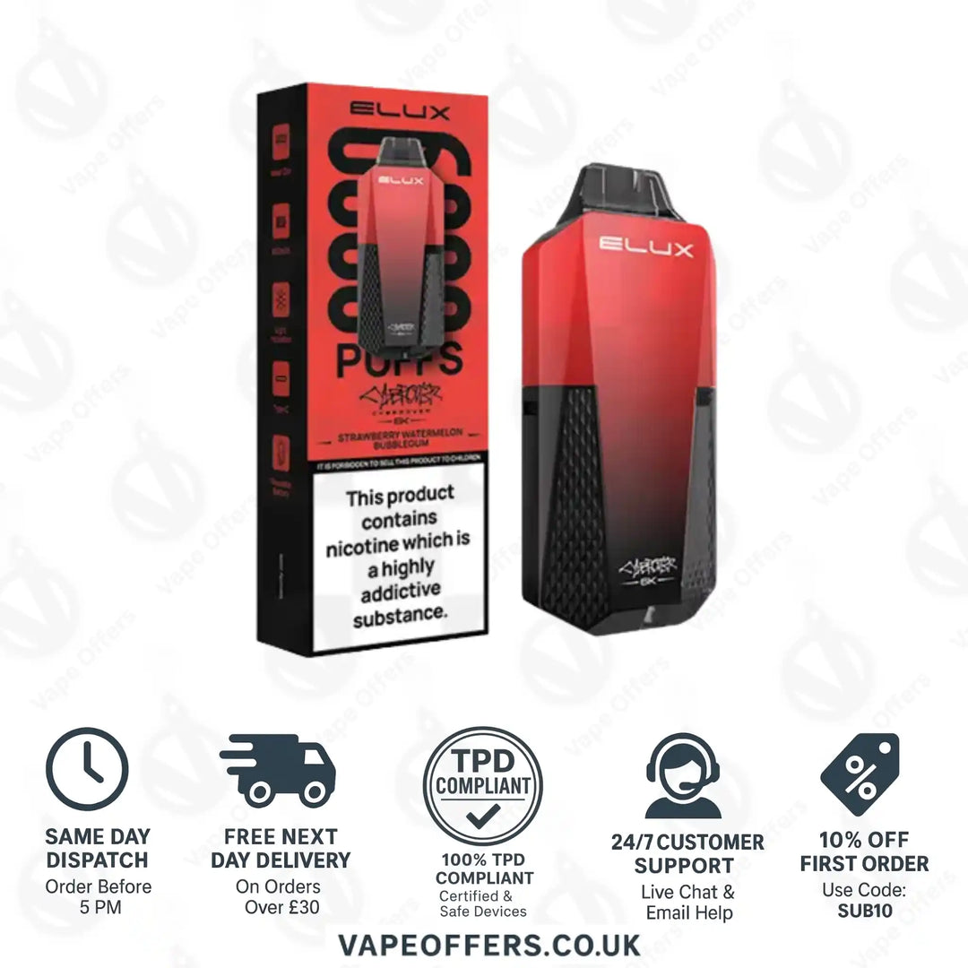 Elux Cyberover 6k Prefilled Pod Kit Strawberry Watermelon Bubblegum