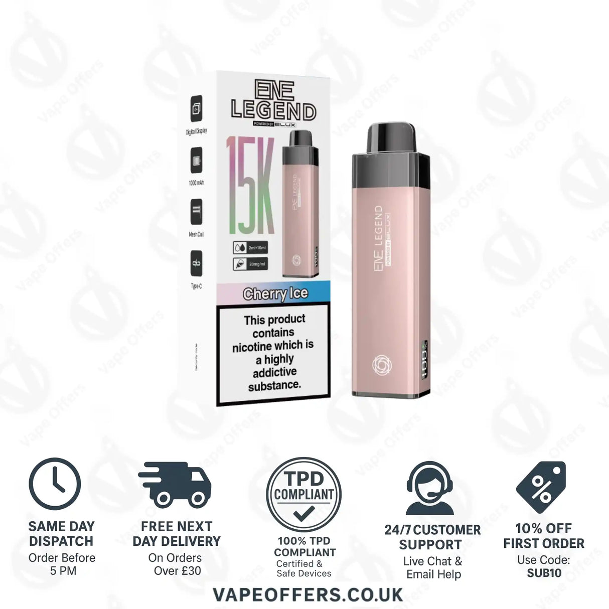 Elux ENE Legend 15k Prefilled Pod Kit Cherry Ice