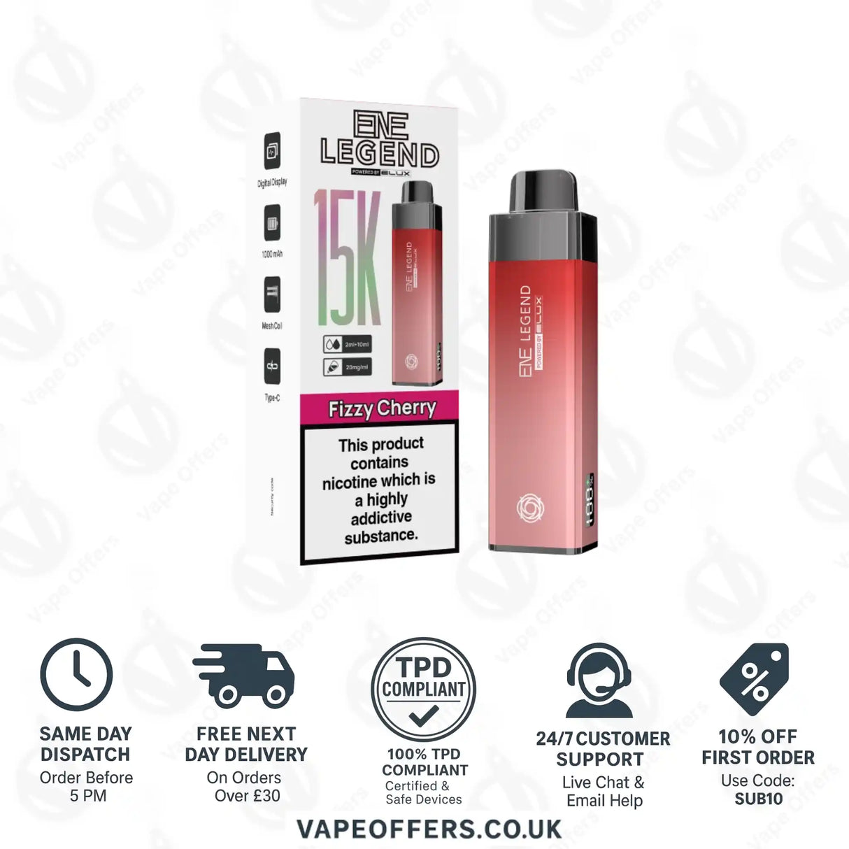 Elux ENE Legend 15k Prefilled Pod Kit Fizzy Cherry 