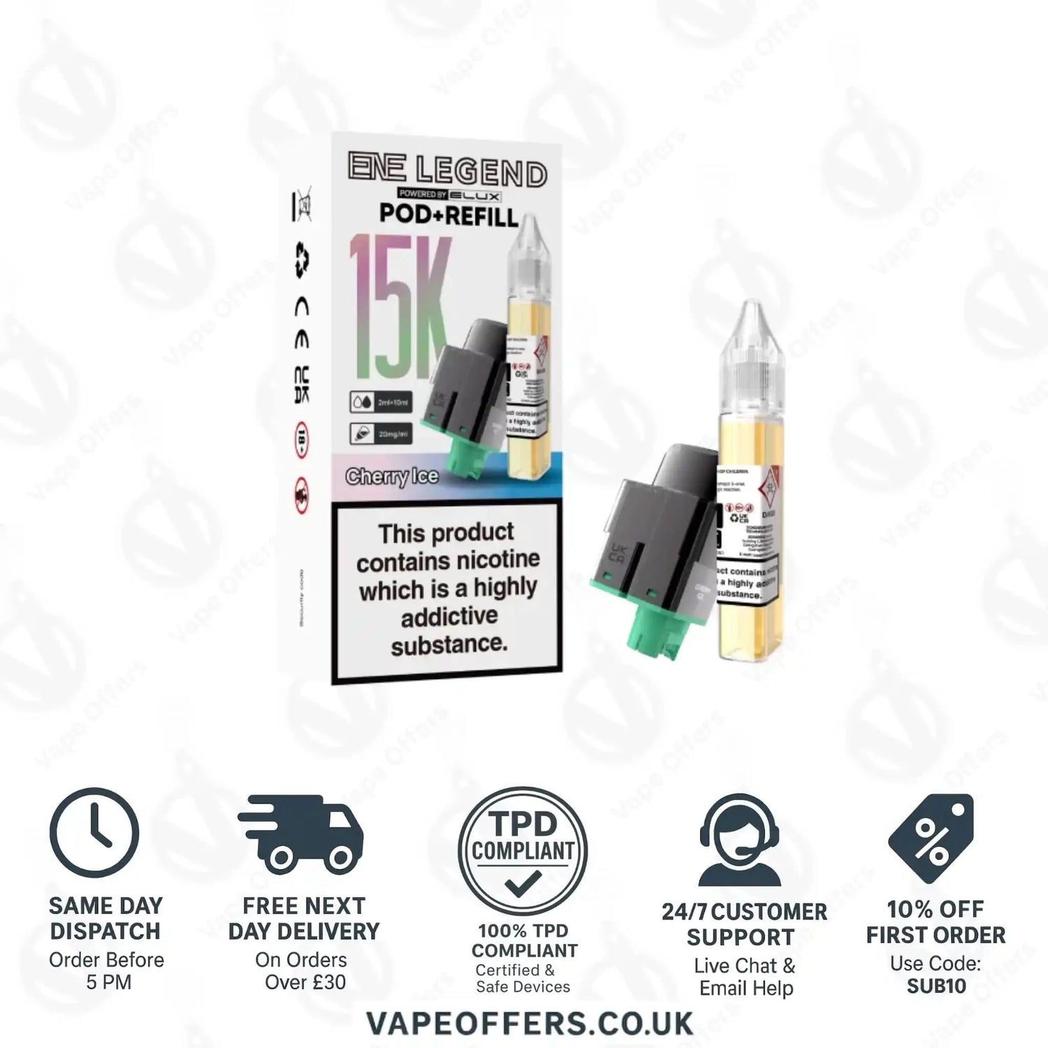 Elux ENE Legend 15k Prefilled Pods Cherry Ice 