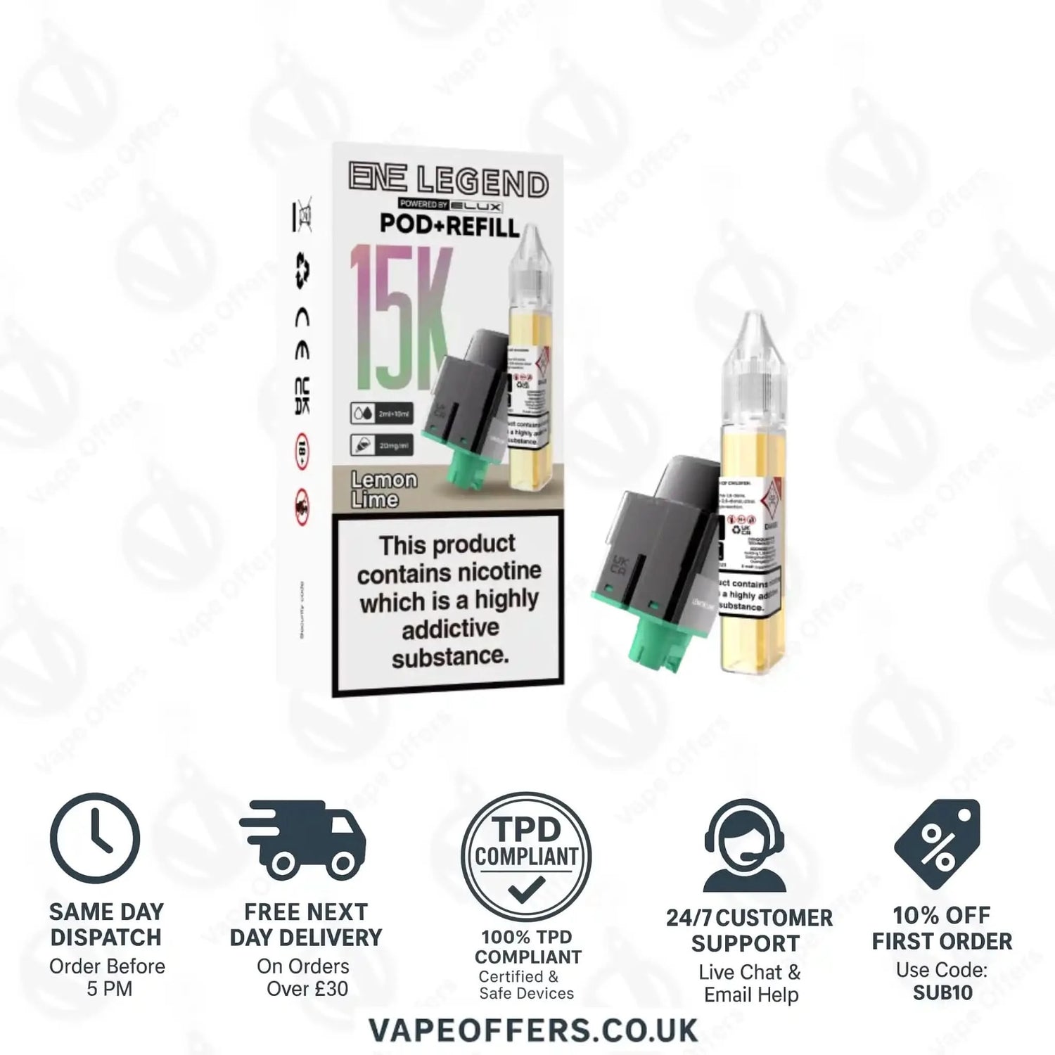Elux ENE Legend 15k Prefilled Pods Lemon Lime 