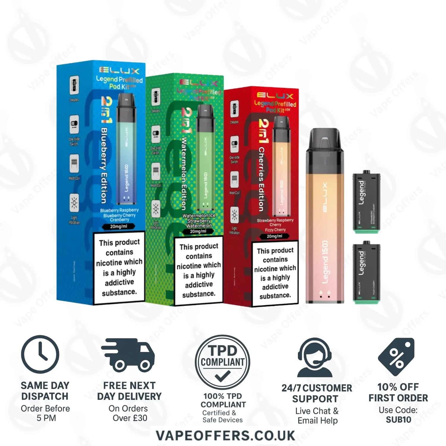 Elux Legend 1500 2 in 1 Prefilled Pod Kit 