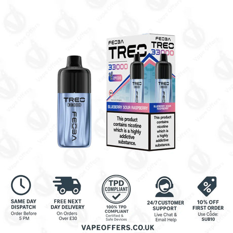 FEOBA Treo 33K Prefilled Pod Vape Kit Blueberry Sour Raspberry