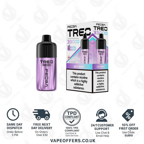 FEOBA Treo 33K Prefilled Pod Vape Kit Juicy Grape