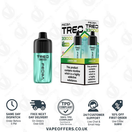 FEOBA Treo 33K Prefilled Pod Vape Kit Lemon Lime
