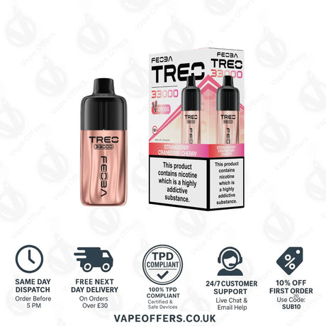 FEOBA Treo 33K Prefilled Pod Vape Kit Strawberry Cranberry Cherry