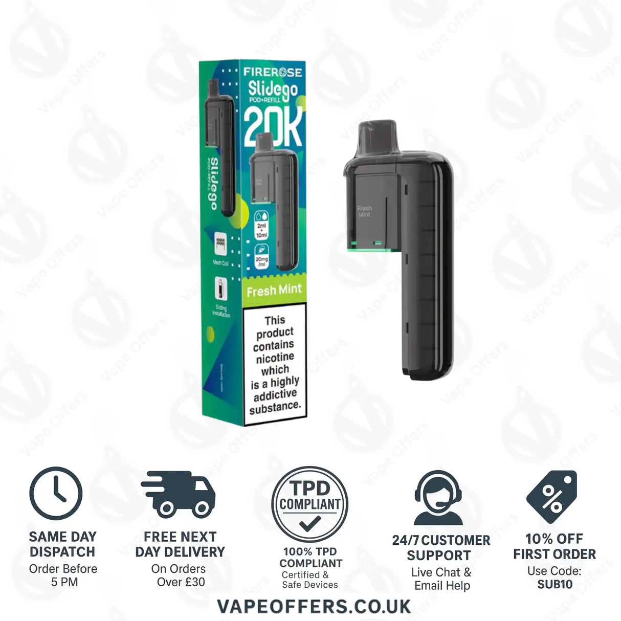 Firerose SlideGo 40K Fresh Mint Prefilled Pod