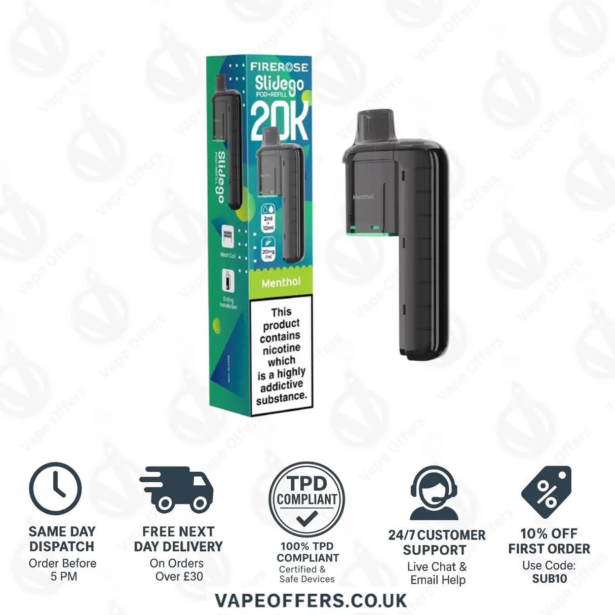 Firerose SlideGo 40K Menthol Prefilled Pod