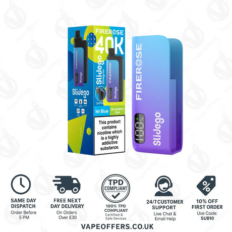Firerose SlideGo 40K Mr Blue and Strawberry Kiwi Prefilled Pod Kit