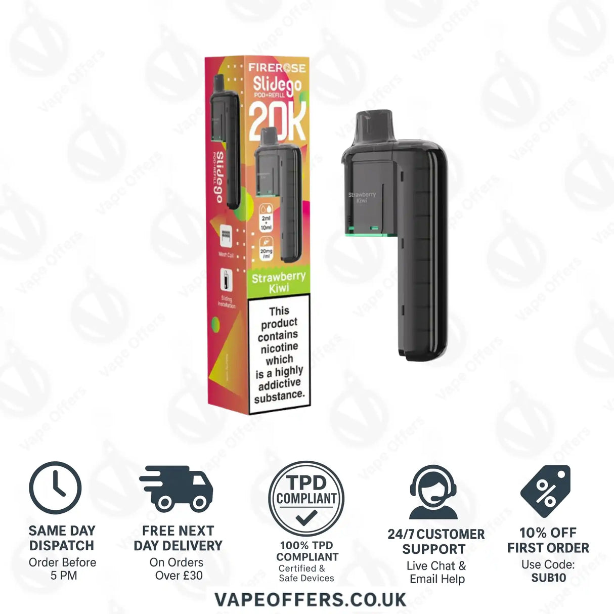 Firerose SlideGo 40K Strawberry Kiwi Prefilled Pod