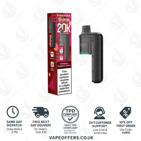 Firerose SlideGo 40K Strawberry Raspberry Cherry Prefilled Pod