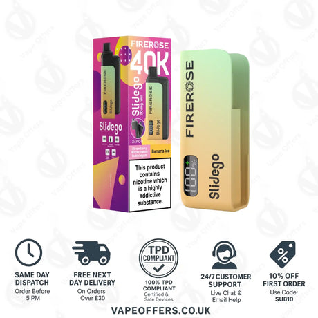 Firerose SlideGo 40K Strawberry Watermelon Bubblegum and Banana Ice Prefilled Pod Kit