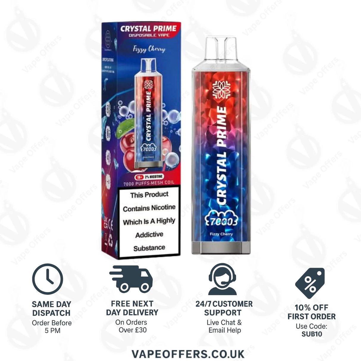 Fizzy Cherry Crystal Prime 7000 Vape